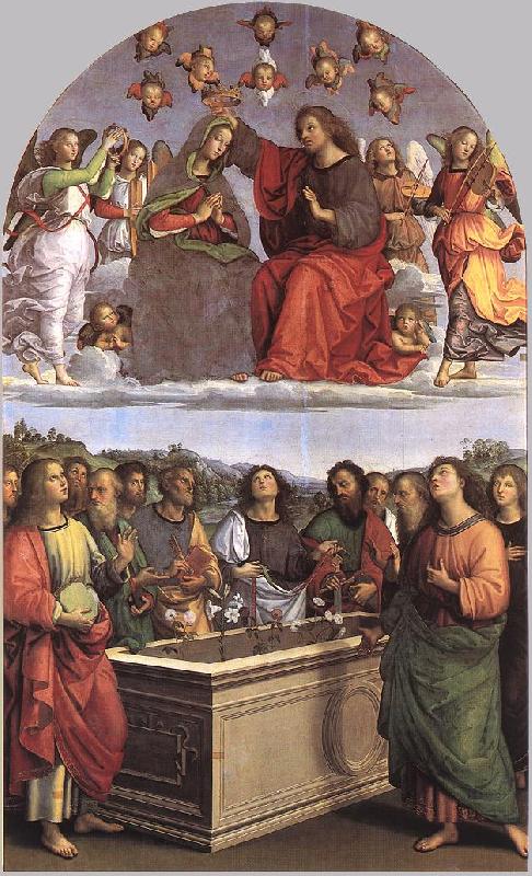 RAFFAELLO Sanzio The Crowning of the Virgin (Oddi altar) France oil painting art